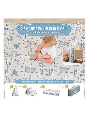 Tapis d'éveil pliable en mousse, réversible et imperméable - 200x180x1,5 - FOX | SUPERBE BEBE