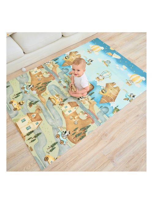 Tapis d'éveil pliable en mousse, réversible et imperméable - 180x120x1 - PTEROGLYPHE | SUPERBE BEBE - Kiabi