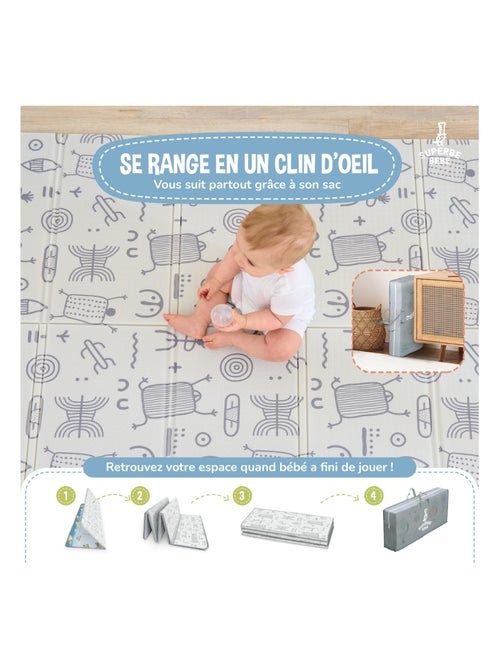 Tapis d'éveil pliable en mousse, réversible et imperméable - 180x120x1 - PTEROGLYPHE | SUPERBE BEBE - Kiabi