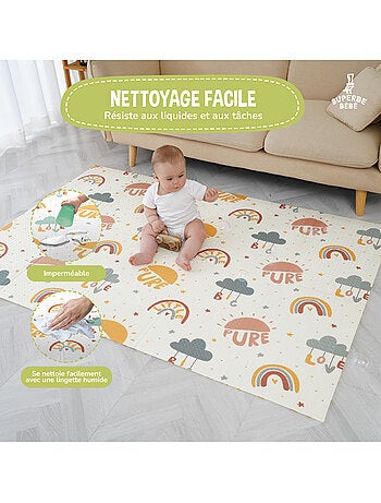 Tapis d'éveil pliable en mousse, réversible et imperméable - 200x180x1,5 - FOX | SUPERBE BEBE