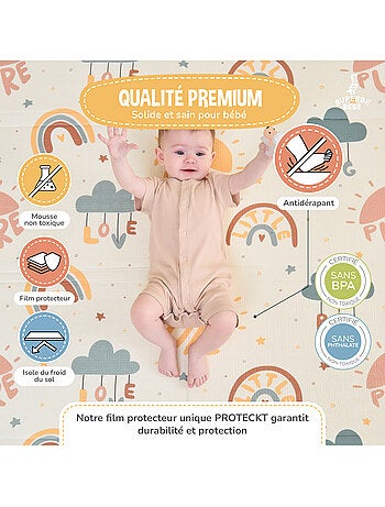 Tapis d'éveil pliable en mousse, réversible et imperméable - 200x180x1,5 - FOX | SUPERBE BEBE