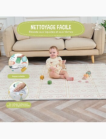 Tapis d'éveil pliable en mousse, réversible et imperméable - 180x150x1 - CASTLE | SUPERBE BEBE