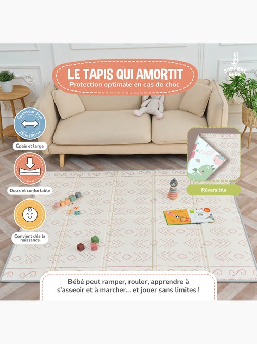 Tapis d'éveil pliable en mousse, réversible et imperméable - 180x150x1 - CASTLE | SUPERBE BEBE - Kiabi Tapis d'éveil pliable en mousse, réversible et imperméable - 180x150x1 - CASTLE | SUPERBE BEBE - Kiabi