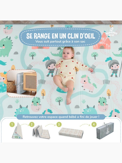 Tapis d'éveil pliable en mousse, réversible et imperméable - 180x150x1 - CASTLE | SUPERBE BEBE - Kiabi Tapis d'éveil pliable en mousse, réversible et imperméable - 180x150x1 - CASTLE | SUPERBE BEBE - Kiabi