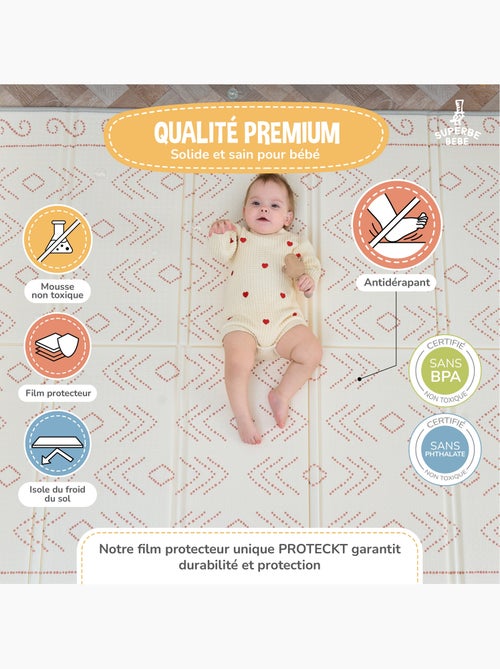Tapis d'éveil pliable en mousse, réversible et imperméable - 180x150x1 - CASTLE | SUPERBE BEBE - Kiabi Tapis d'éveil pliable en mousse, réversible et imperméable - 180x150x1 - CASTLE | SUPERBE BEBE - Kiabi