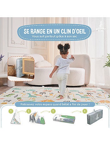 Tapis d'éveil pliable en mousse, réversible et imperméable - 200x180x1,5 - FOX | SUPERBE BEBE
