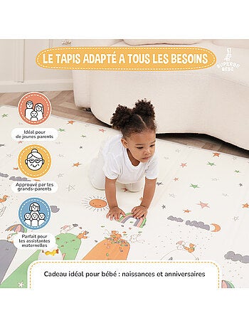 Tapis d'éveil pliable en mousse, réversible et imperméable - 200x180x1,5 - FOX | SUPERBE BEBE