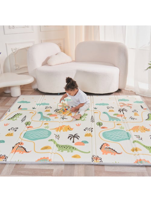 Tapis d'éveil pliable en mousse, réversible et imperméable - 180x150x1 - DINO | SUPERBE BEBE - Kiabi Tapis d'éveil pliable en mousse, réversible et imperméable - 180x150x1 - DINO | SUPERBE BEBE - Kiabi