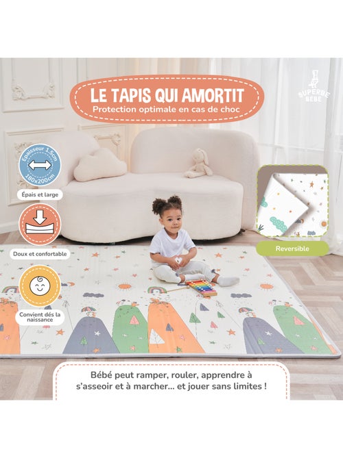 Tapis d'éveil pliable en mousse, réversible et imperméable - 180x150x1 - DINO | SUPERBE BEBE - Kiabi Tapis d'éveil pliable en mousse, réversible et imperméable - 180x150x1 - DINO | SUPERBE BEBE - Kiabi