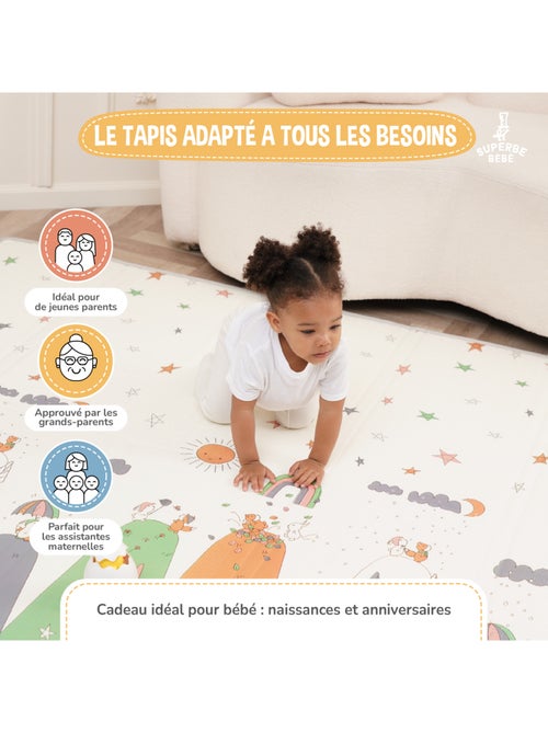 Tapis d'éveil pliable en mousse, réversible et imperméable - 180x150x1 - DINO | SUPERBE BEBE - Kiabi Tapis d'éveil pliable en mousse, réversible et imperméable - 180x150x1 - DINO | SUPERBE BEBE - Kiabi