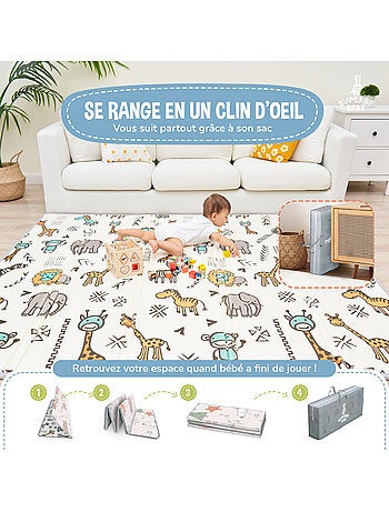 Tapis d'éveil pliable en mousse, réversible et imperméable - 180x150x1 - FOX | SUPERBE BEBE