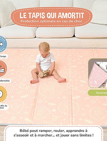 Tapis d'éveil pliable en mousse, réversible et imperméable - 200x180x1,5 - FOX | SUPERBE BEBE