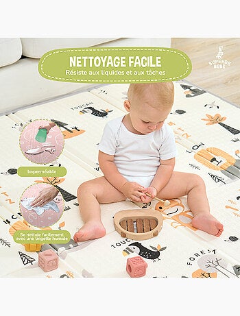 Tapis d'éveil pliable en mousse, réversible et imperméable - 200x180x1,5 - FOX | SUPERBE BEBE
