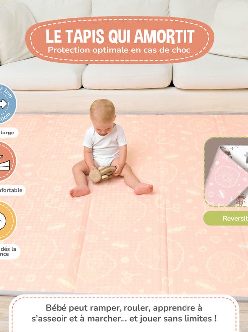 Tapis d'éveil pliable en mousse, réversible et imperméable - 180x150x1 - JUNGLE | SUPERBE BEBE - Kiabi