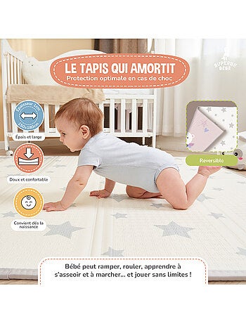 Tapis d'éveil pliable en mousse, réversible et imperméable - 200x180x1,5 - FOX | SUPERBE BEBE