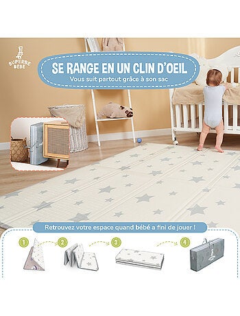 Tapis d'éveil pliable en mousse, réversible et imperméable - 200x180x1,5 - FOX | SUPERBE BEBE