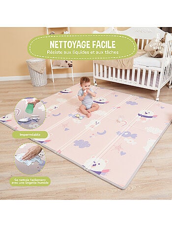 Tapis d'éveil pliable en mousse, réversible et imperméable - 200x180x1,5 - FOX | SUPERBE BEBE
