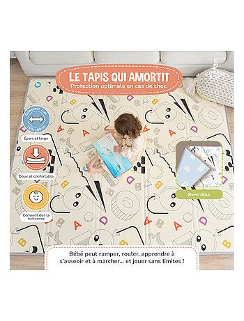 Tapis d'éveil pliable en mousse, réversible et imperméable - 200x180x1,5 - FOX | SUPERBE BEBE