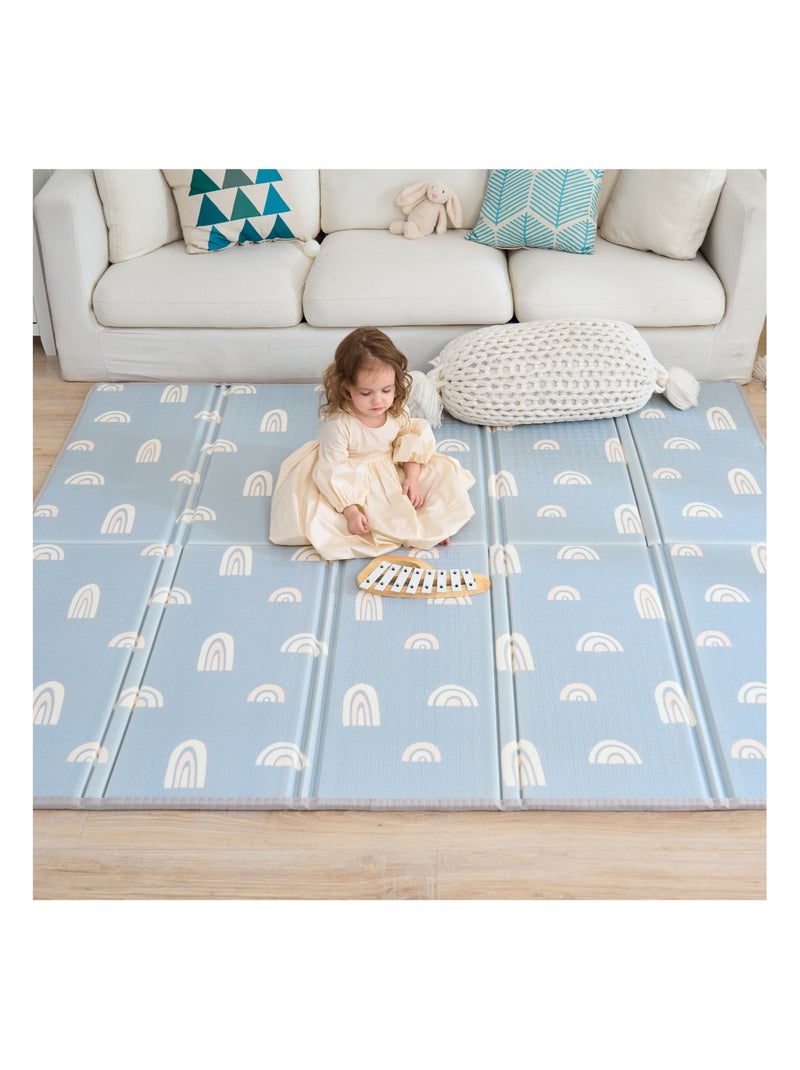 Tapis d'éveil pliable en mousse, réversible et imperméable - 180x150x1 - RAINBOW SKY | SUPERBE BEBE Bleu ciel - Kiabi