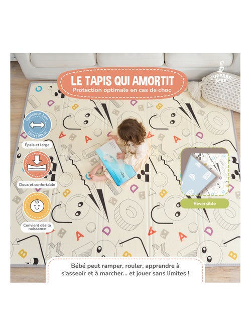 Tapis d'éveil pliable en mousse, réversible et imperméable - 180x150x1 - RAINBOW SKY | SUPERBE BEBE - Kiabi