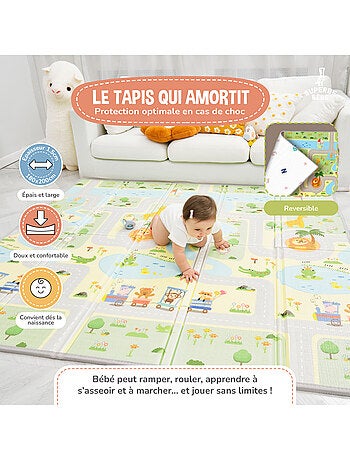 Tapis d'éveil pliable en mousse, réversible et imperméable - 200x180x1,5 - FOX | SUPERBE BEBE