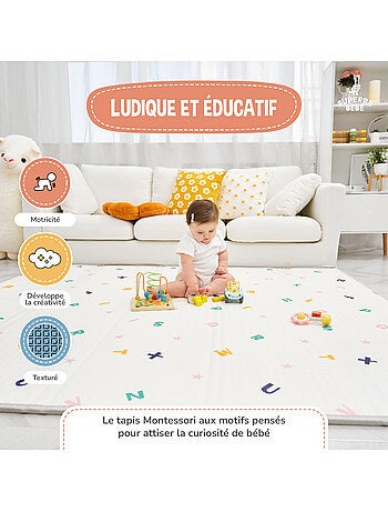 Tapis d'éveil pliable en mousse, réversible et imperméable - 200x180x1,5 - FOX | SUPERBE BEBE