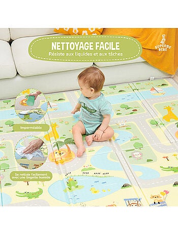 Tapis d'éveil pliable en mousse, réversible et imperméable - 200x180x1,5 - FOX | SUPERBE BEBE
