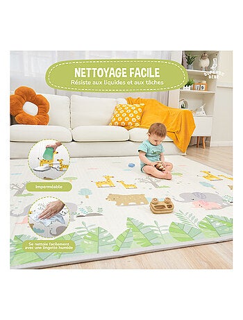 Tapis d'éveil pliable en mousse, réversible et imperméable - 200x180x1,5 - FOX | SUPERBE BEBE