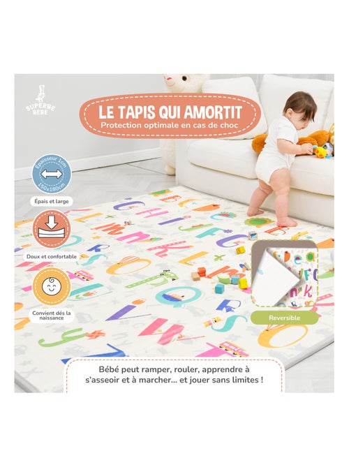 Tapis d'éveil pliable en mousse, réversible et imperméable - 180x150x1 - SAVANNAH | SUPERBE BEBE - Kiabi