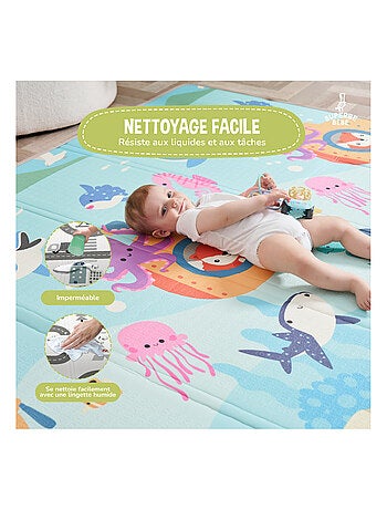 Tapis d'éveil pliable en mousse, réversible et imperméable - 200x180x1,5 - FOX | SUPERBE BEBE
