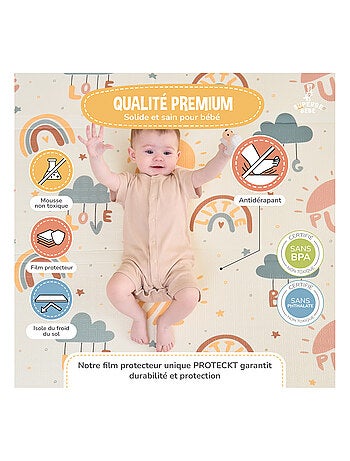 Tapis d'éveil pliable en mousse, réversible et imperméable - 200x180x1,5 - FOX | SUPERBE BEBE