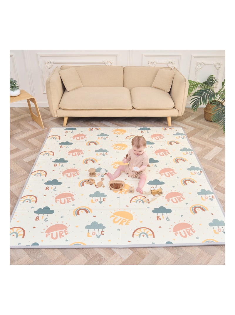 Tapis d'éveil pliable en mousse, réversible et imperméable - 180x150x1 -PURE BIG LOVE | SUPERBE BEBE Vert d'eau - Kiabi