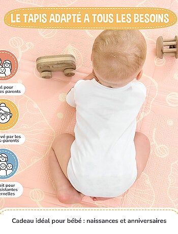 Tapis d'éveil pliable en mousse, réversible et imperméable - 200x180x1,5 - FOX | SUPERBE BEBE