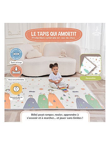 Tapis d'éveil pliable en mousse, réversible et imperméable - 200x180x1,5 - FOX | SUPERBE BEBE