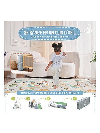 Tapis d'éveil pliable en mousse, réversible et imperméable - 200x180x1,5 - FOX | SUPERBE BEBE