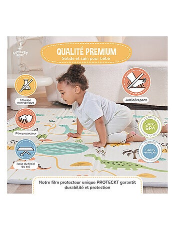 Tapis d'éveil pliable en mousse, réversible et imperméable - 200x180x1,5 - FOX | SUPERBE BEBE