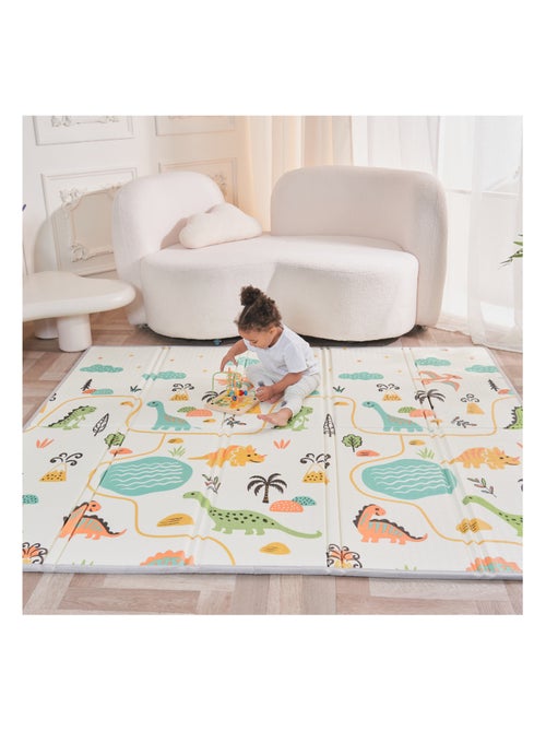 Tapis d'éveil pliable en mousse, réversible et imperméable - 200x180x1,5 - DINO | SUPERBE BEBE - Kiabi