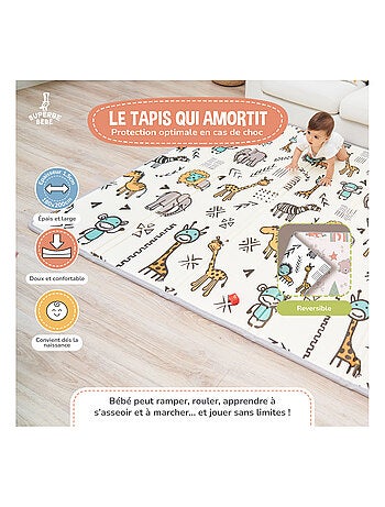 Tapis d'éveil pliable en mousse, réversible et imperméable - 200x180x1,5 - FOX | SUPERBE BEBE