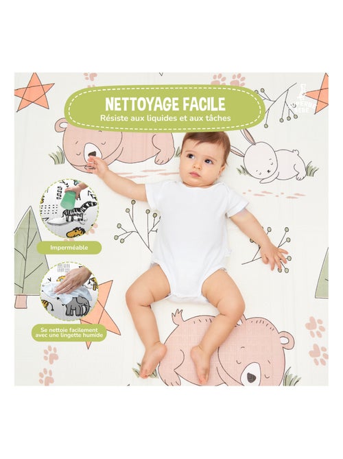 Tapis d'éveil pliable en mousse, réversible et imperméable - 200x180x1,5 - FOX | SUPERBE BEBE - Kiabi