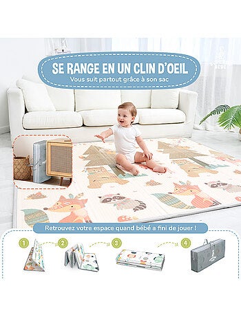 Tapis d'éveil pliable en mousse, réversible et imperméable - 180x150x1 - FOX | SUPERBE BEBE