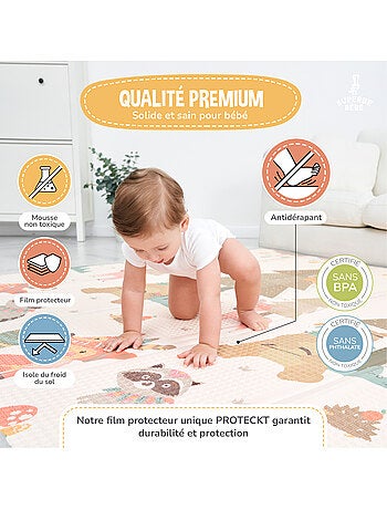 Tapis d'éveil pliable en mousse, réversible et imperméable - 180x150x1 - FOX | SUPERBE BEBE