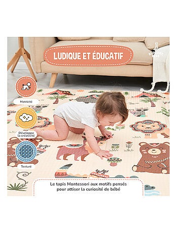 Tapis d'éveil pliable en mousse, réversible et imperméable - 200x180x1,5 - FOX | SUPERBE BEBE