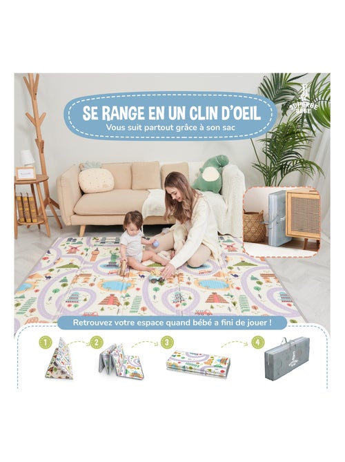 Tapis d'éveil pliable en mousse, réversible et imperméable - 200x180x1,5 - MONUMENTS | SUPERBE BEBE - Kiabi