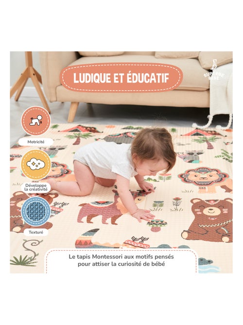 Tapis d'éveil pliable en mousse, réversible et imperméable - 200x180x1,5 - MONUMENTS | SUPERBE BEBE - Kiabi
