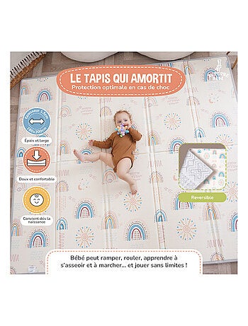 Tapis d'éveil pliable en mousse, réversible et imperméable - 200x180x1,5 - FOX | SUPERBE BEBE