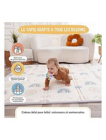 Tapis d'éveil pliable en mousse, réversible et imperméable - 200x180x1,5 - FOX | SUPERBE BEBE