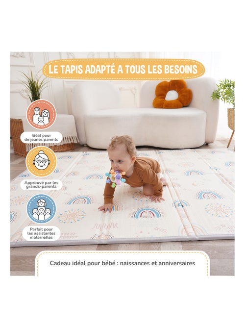 Tapis d'éveil pliable en mousse, réversible et imperméable - 200x180x1,5 - NORDIC | SUPERBE BEBE - Kiabi