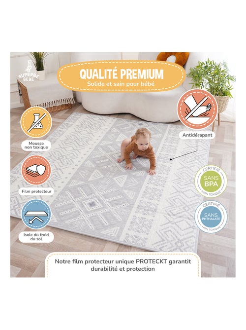 Tapis d'éveil pliable en mousse, réversible et imperméable - 200x180x1,5 - NORDIC | SUPERBE BEBE - Kiabi