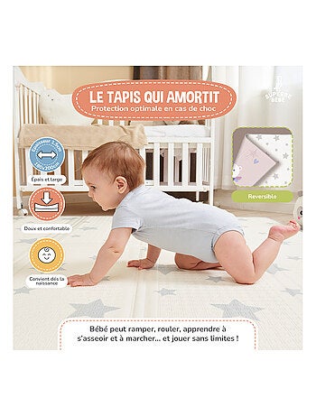 Tapis d'éveil pliable en mousse, réversible et imperméable - 200x180x1,5 - FOX | SUPERBE BEBE