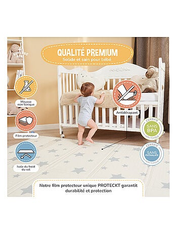 Tapis d'éveil pliable en mousse, réversible et imperméable - 200x180x1,5 - FOX | SUPERBE BEBE